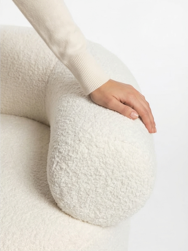 Aurelia | Mediterranean Modern Lamb Velvet Accent Chair - Mediterranean Italian Contemporary Home Decor Furniture