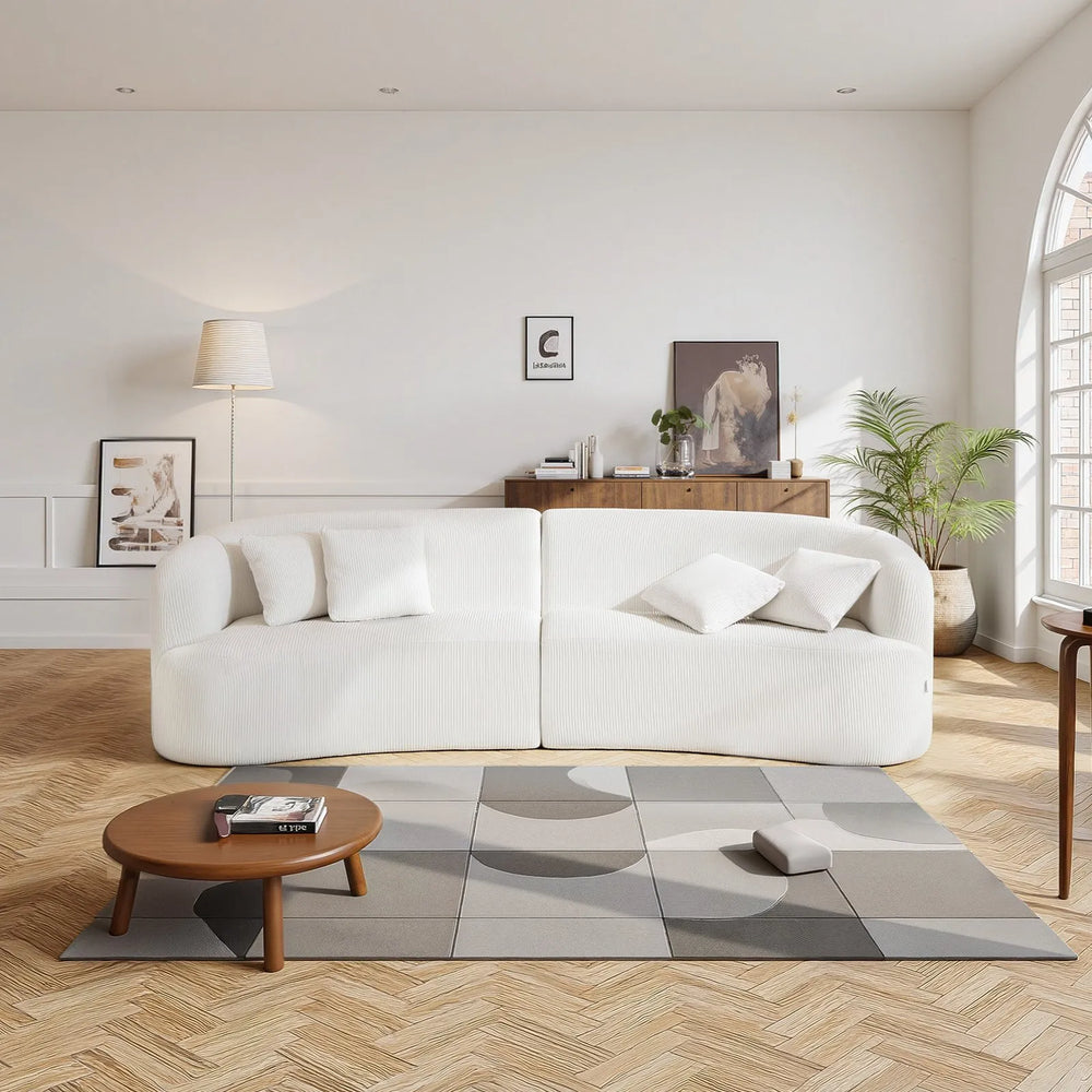 White Modern European Farmhouse Style Luxury Modern Cloud Plush Sectional Sofa - Modern Cottage Farmhouse Furniture