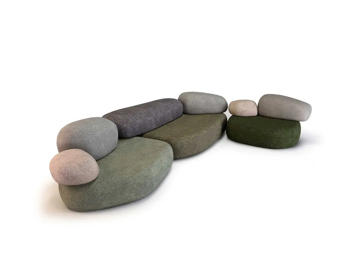Boho Aesthetic 2024 Modern Designer Luxury Pebble Biophilic Design Sofa Set | Biophilic Design Airbnb Decor Furniture 