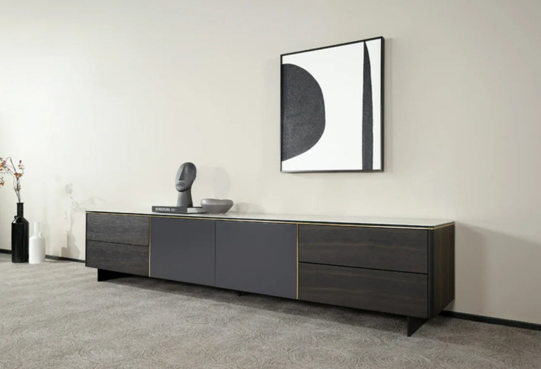 Boho Aesthetic Modern TV Cabinet Wood TV Stand | Biophilic Design Airbnb Decor Furniture 